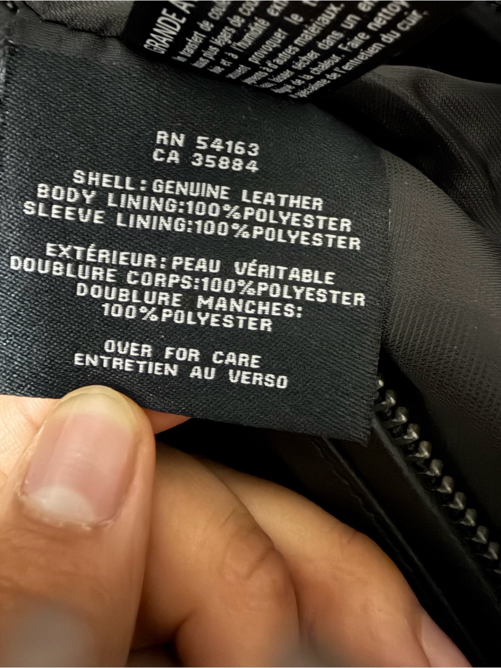 Cole Haan Men's Black Leather Zip-Front Jacket - Picture 5 of 6